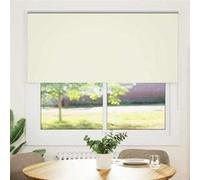 vidaXL Store enrouleur occultant blanc cassé largeur du tissu 146,6 cm, store de jour et de nuit, store de cuisine, store 4011632 Blanc