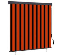 Store vidaXL orange et marron, 180 x 250 cm, en tissu et aluminium