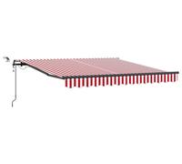 vidaXL, store enrouleur rétractable, rouge et blanc, 350 x 250 cm, polyester