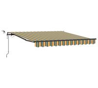 vidaXL, store enrouleur rétractable, vert et jaune, 300 x 250 cm, polyester