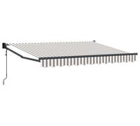 vidaXL Store extensible gris clair et blanc 4,5 × 3 m