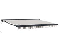 vidaXL Store extensible gris clair et blanc 450 x 300 cm