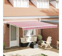 vidaXL Store extensible rouge et blanc 400 x 350 cm