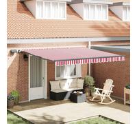 vidaXL Store extensible rouge et blanc 400 x 350 cm
