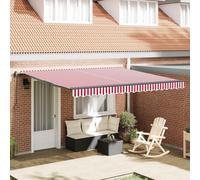 vidaXL Store extensible rouge et blanc 400 x 350 cm