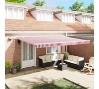 vidaXL Store extensible rouge et blanc 500 x 300 cm