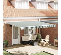 vidaXL Store extensible vert et blanc 450 x 300 cm