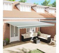 vidaXL Store extensible vert et blanc 500 x 300 cm