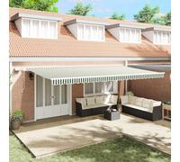 vidaXL Store extensible vert et blanc 600 x 350 cm