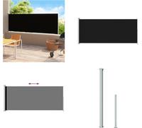 vidaXL Store latéral extensible 200x500 cm Noir - Stores latéraux - Stores latéraux - Terrasse protection solaire