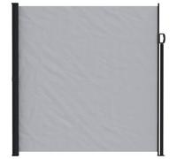 vidaXL Store latéral rétractable Gris 500 x 200 cm Polyester, Auvent rétractable Moderne, rectangulaire, pour Ombre, écran de confidentialité, séparation de Jardin, Protection Contre Le Vent