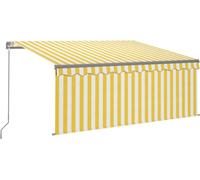 vidaXL Store manuel rétractable avec enrouleur 3,5x2,5 m jaune & blanc