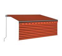 vidaXL Store manuel rétractable avec enrouleur 3,5x2,5 m Orange & Marron