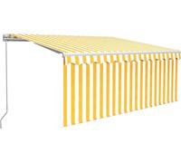 vidaXL Store manuel rétractable avec enrouleur 3x2,5 m jaune et blanc