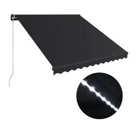 vidaXL Store manuel rétractable avec LED 350x250 cm Anthracite