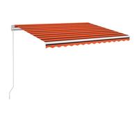 vidaXL Store manuel rétractable avec LED 350x250 cm Orange Marron