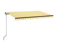 vidaXL Auvent Manuel LED 400x350 cm Jaune/Blanc