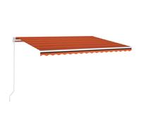 vidaXL Store manuel rétractable avec LED 450x300 cm Orange et brun