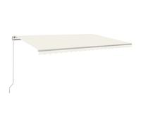 vidaXL Store manuel rétractable avec LED 500x300 cm Crème