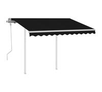 vidaXL Store manuel rétractable avec poteaux 3,5x2,5 m Anthracite