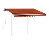 vidaXL Store manuel rétractable avec poteaux 3,5x2,5 m Orange & Marron