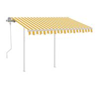 vidaXL Store manuel rétractable avec poteaux 3x2,5 m jaune & blanc