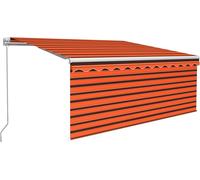 vidaXL Store manuel rétractable avec store LED 3,5x2,5 m Orange Marron