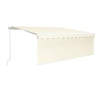 vidaXL Store manuel rétractable avec store roulant 4,5 x 3 m, couleur crème