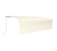 vidaXL Store manuel rétractable avec store roulant et éclairage LED, 5 x 3 m, couleur crème