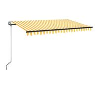 vidaXL Store rétractable automatique 400x350 cm jaune et blanc
