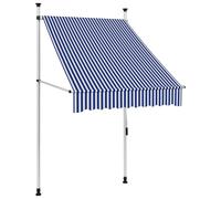 vidaXL Store rétractable manuel 100 cm bleu/blanc rayé