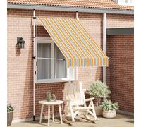 vidaXL Store rétractable manuel 150 cm jaune/bleu rayé