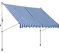vidaXL Store rétractable manuel 300 cm bleu/blanc rayé