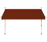 vidaXL Store rétractable manuel 300 cm Orange et brun
