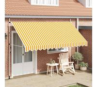 vidaXL Store rétractable manuel 400 cm orange/blanc rayé