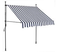 vidaXL Store rétractable manuel avec LED 100 cm bleu et blanc
