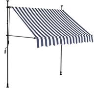vidaXL Store rétractable manuel avec LED 200 cm bleu et blanc