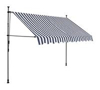 vidaXL Store rétractable manuel avec LED 250 cm bleu et blanc