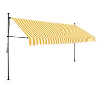 vidaXL Store rétractable manuel avec LED 350 cm blanc orange