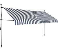 vidaXL Store rétractable manuel avec LED 350 cm bleu et blanc