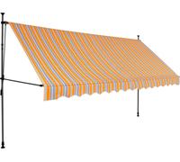 vidaXL Store rétractable manuel avec LED 350 cm jaune et bleu