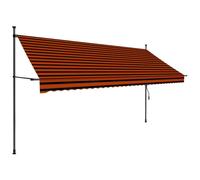 vidaXL Store rétractable manuel avec LED 350 cm Orange Marron
