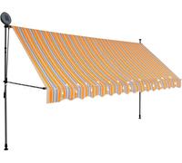 vidaXL Store rétractable manuel avec LED 400 cm jaune bleu