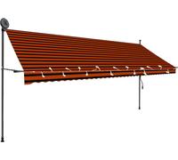 vidaXL Store rétractable manuel avec LED 400 cm orange brun