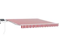 vidaXL Store rétractable rouge et blanc 350 x 250 cm Tissu et acier