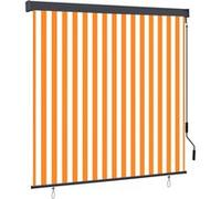 vidaXL Store roulant d'extérieur 160x250 cm Blanc et orange Blanc G