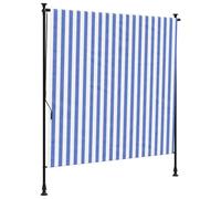 vidaXL Store roulant d'extérieur bleu et blanc 200x270 cm tissu acier 368767