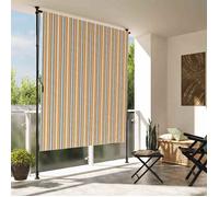 vidaXL Store extérieur 150x270 cm en tissu et acier jaune et blanc