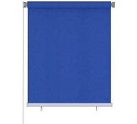 vidaXL Store Roulant d'Extérieur Store à Enrouleur de Fenêtre Pare-soleil Pare-vue Store de Patio Balcon Jardin 120x140 cm Bleu PEHD Bleu G
