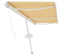 vidaXL Store sur pied Manuellement rétractable 600x300 cm Jaune/Blanc